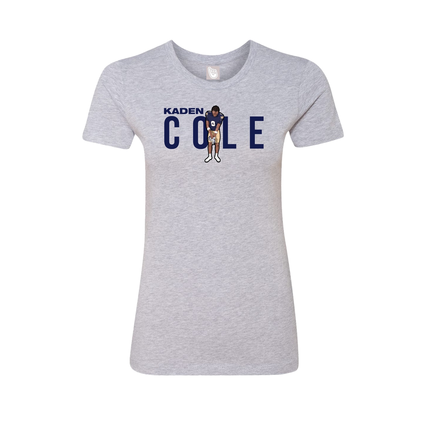 Fitted Women's Tee — Player Name in Grey
