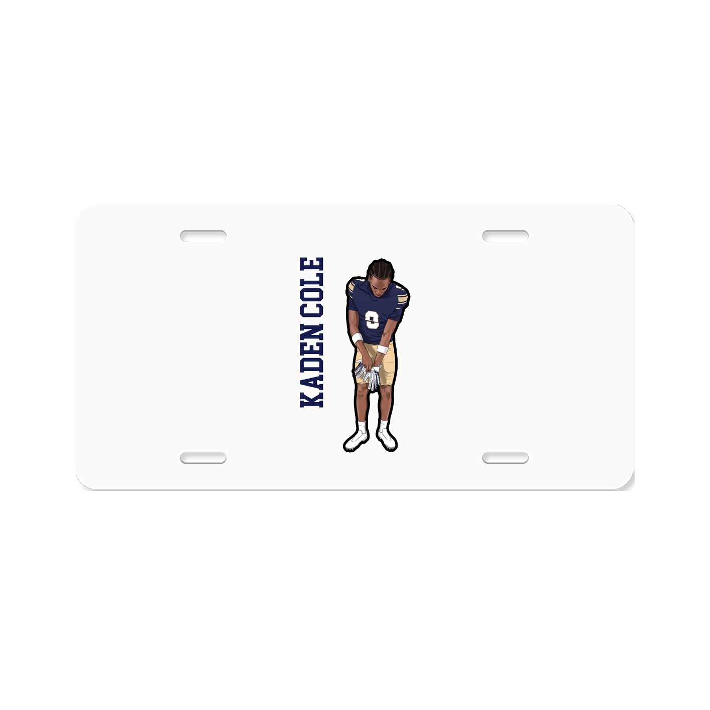 License Plate — Name Vertical in Classic