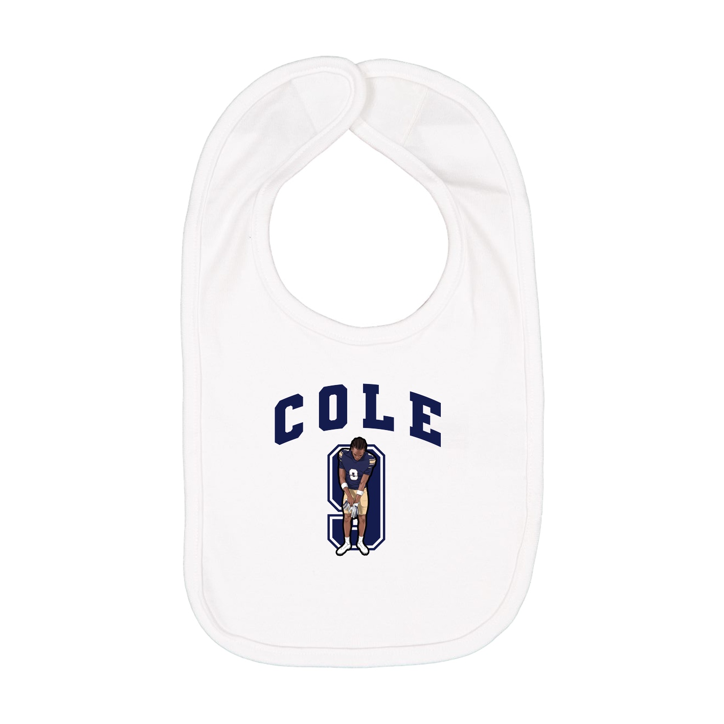 Infant Bib — Number in White