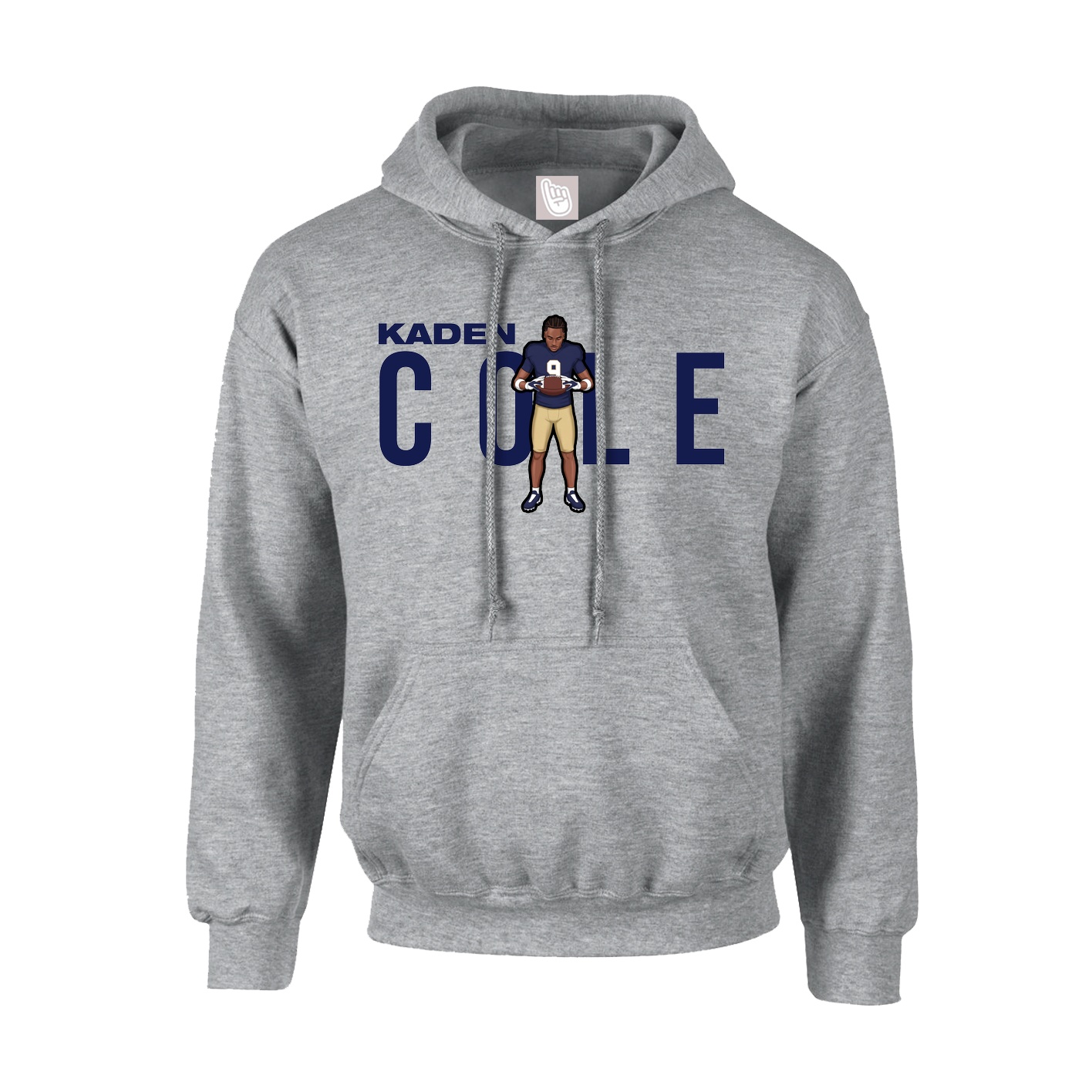 Youth Hoodie — Player Name in Grey