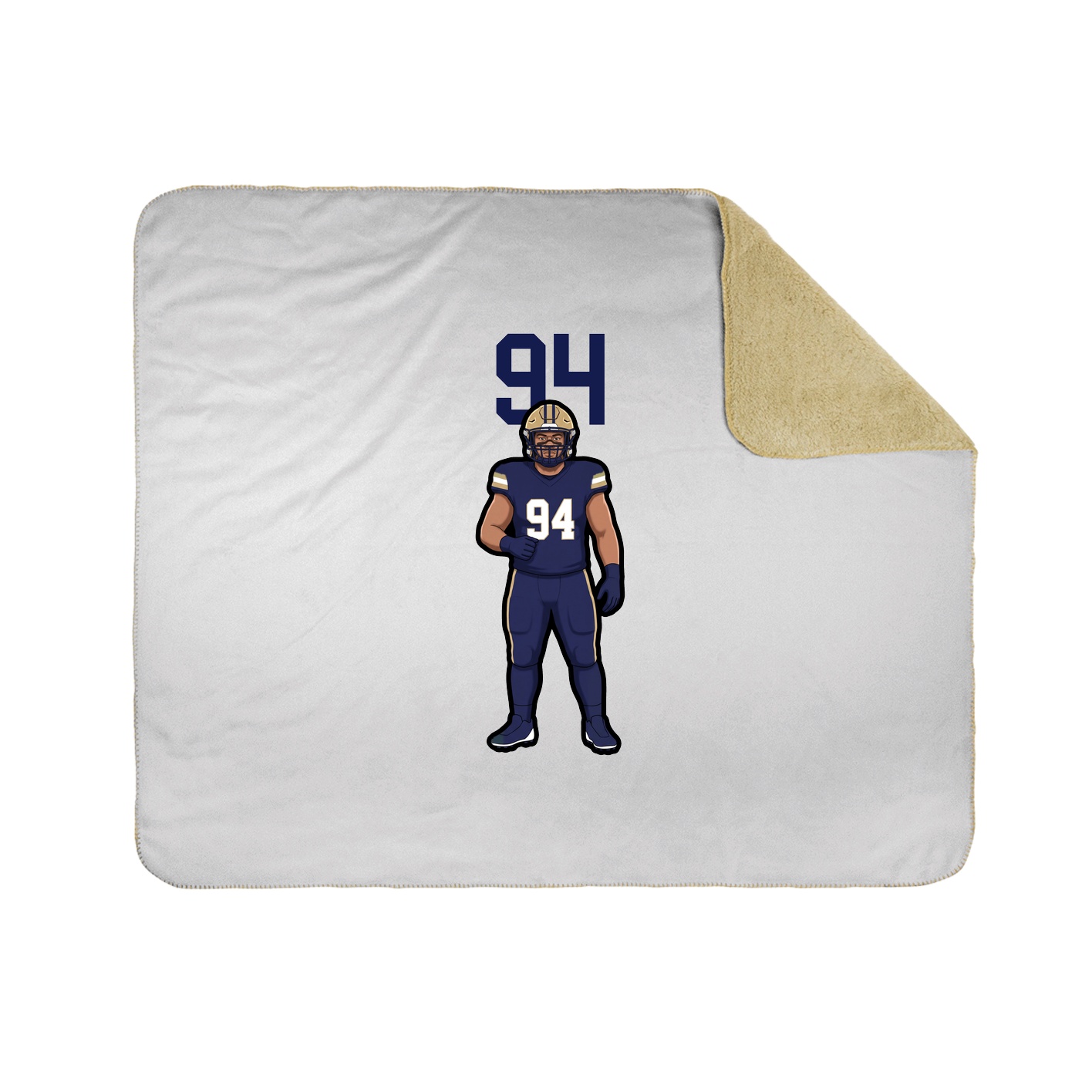 Throw Blanket — Number Top in White