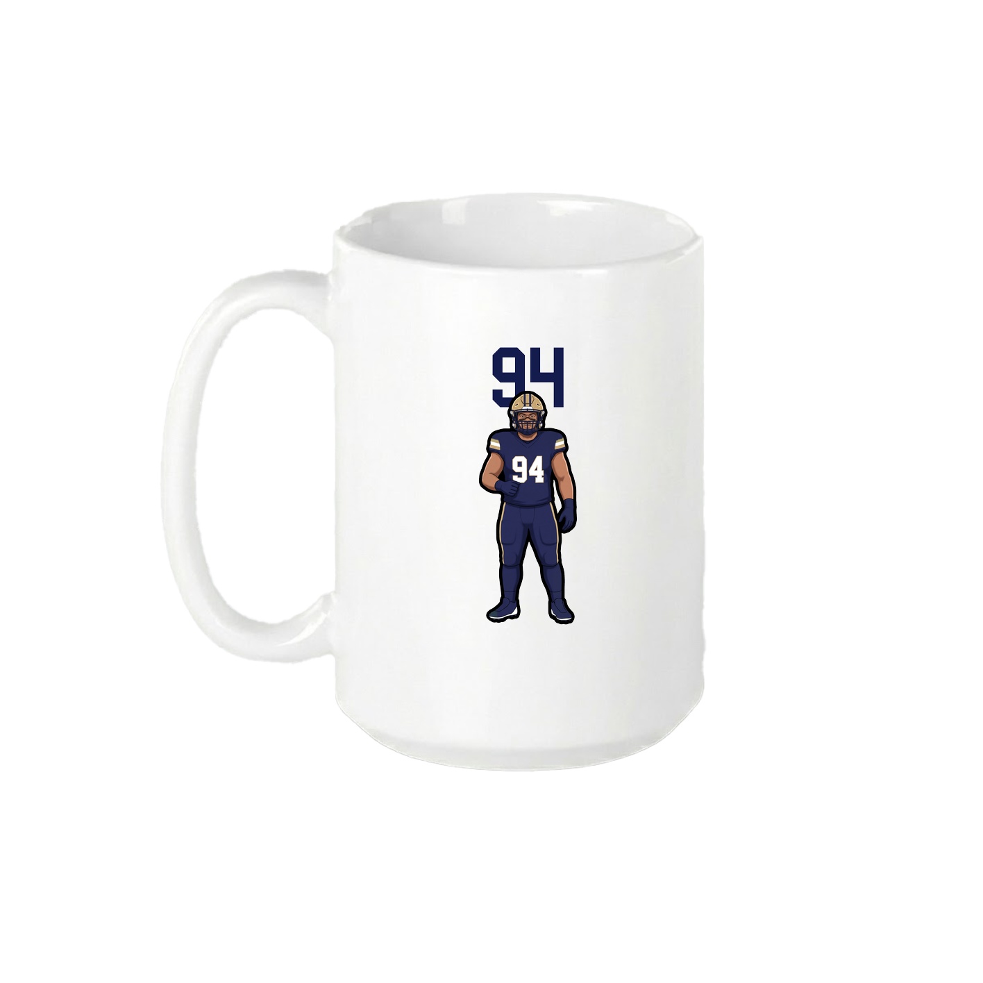 15oz Coffee Mug — Number Top in White