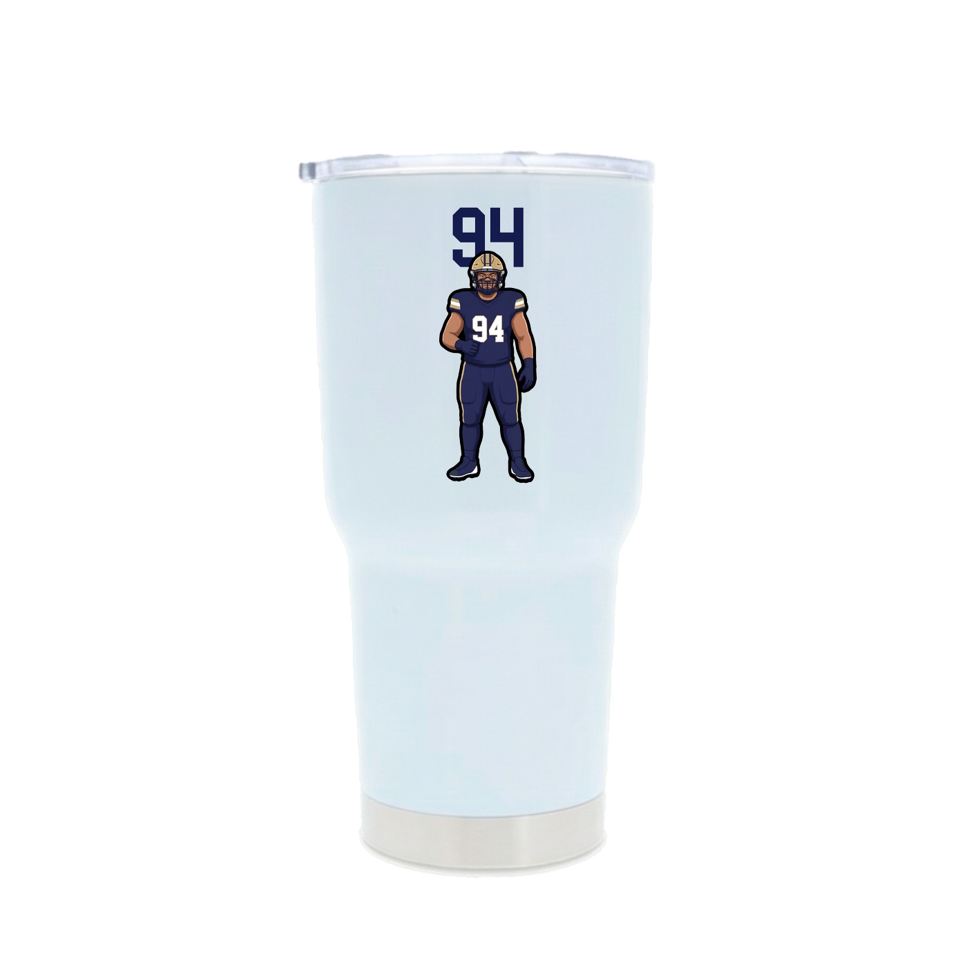 30oz Stainless Steel Tumbler — Number Top in White