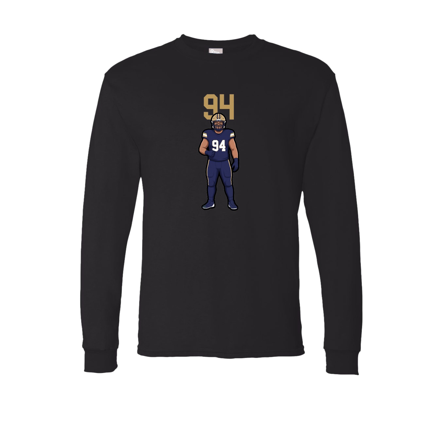 Long Sleeve Tee — Number Top in Black