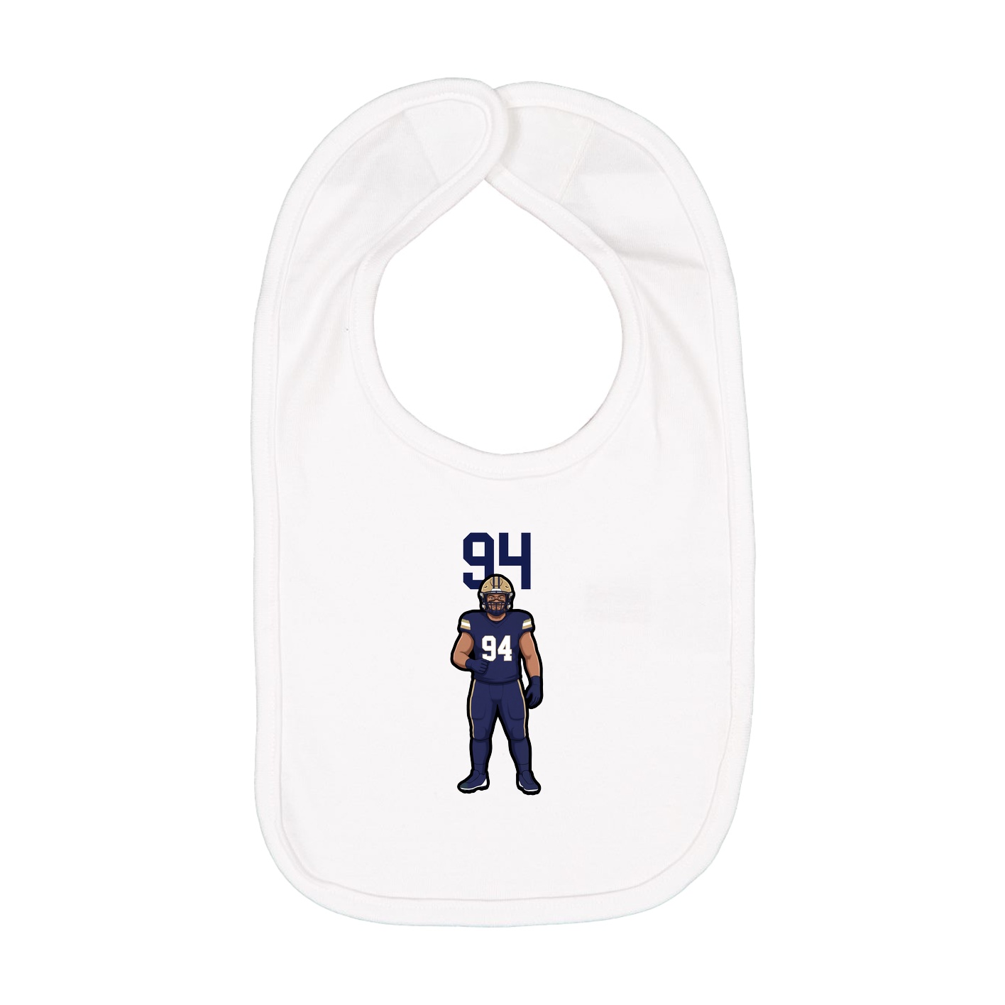Infant Bib — Number Top in White