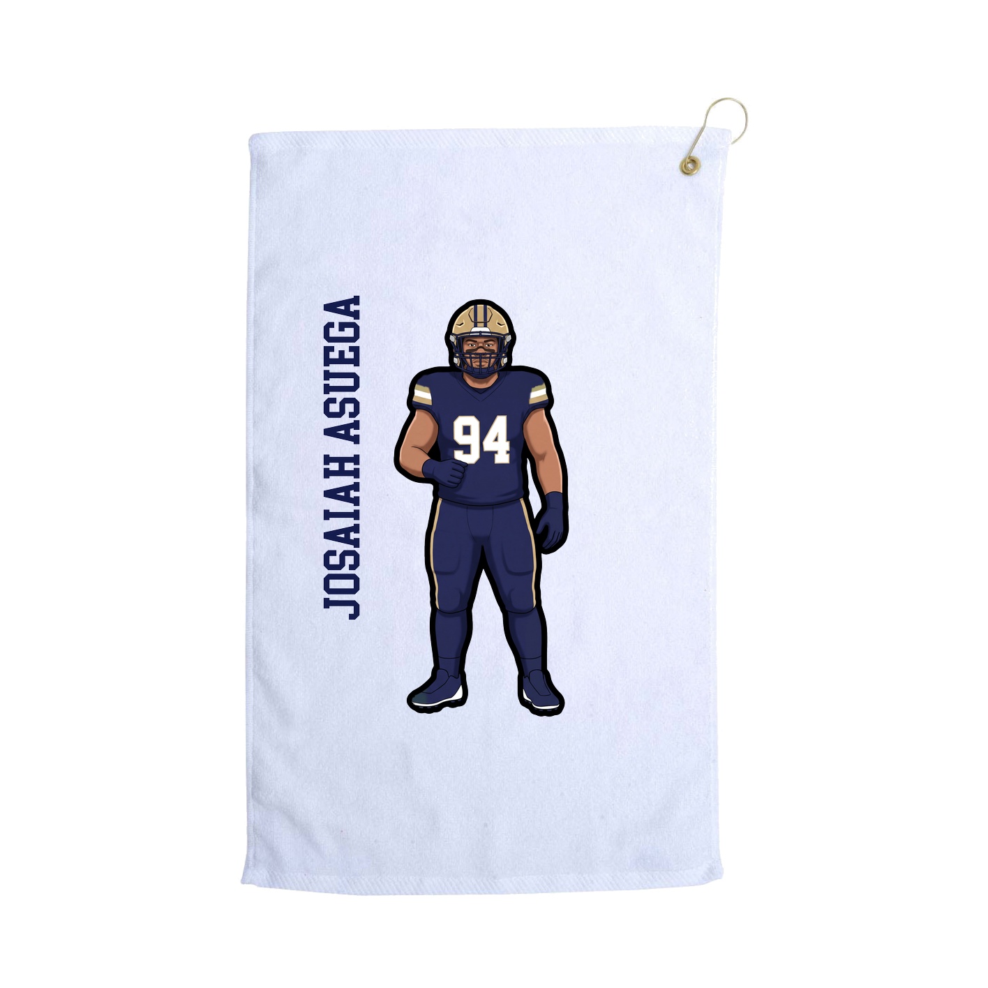 Golf Towel — Name Vertical in White