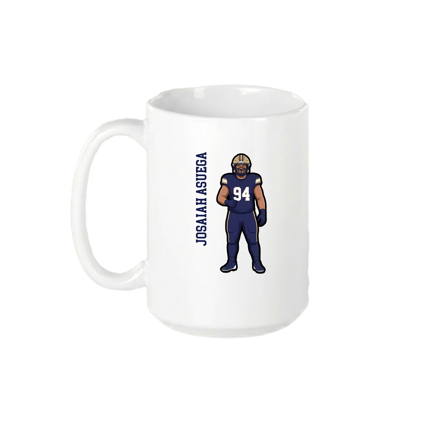 15oz Coffee Mug — Name Vertical in White