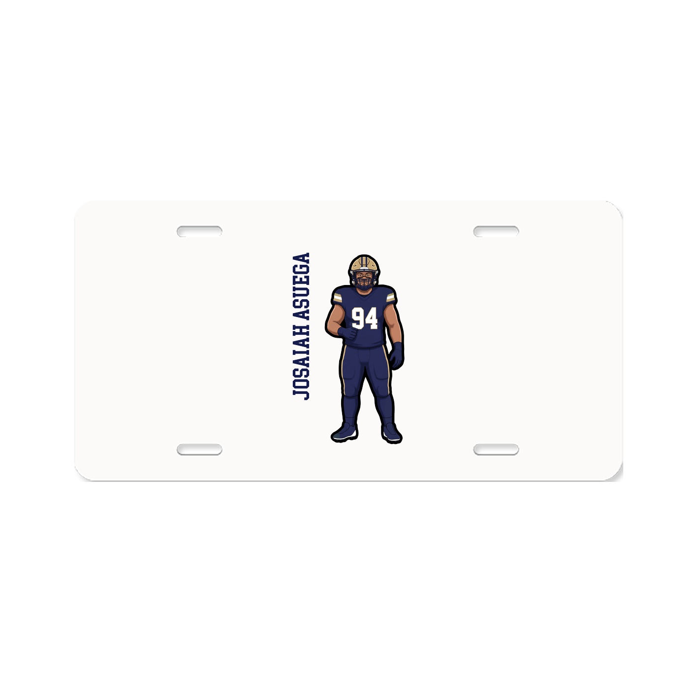 License Plate — Name Vertical in Classic