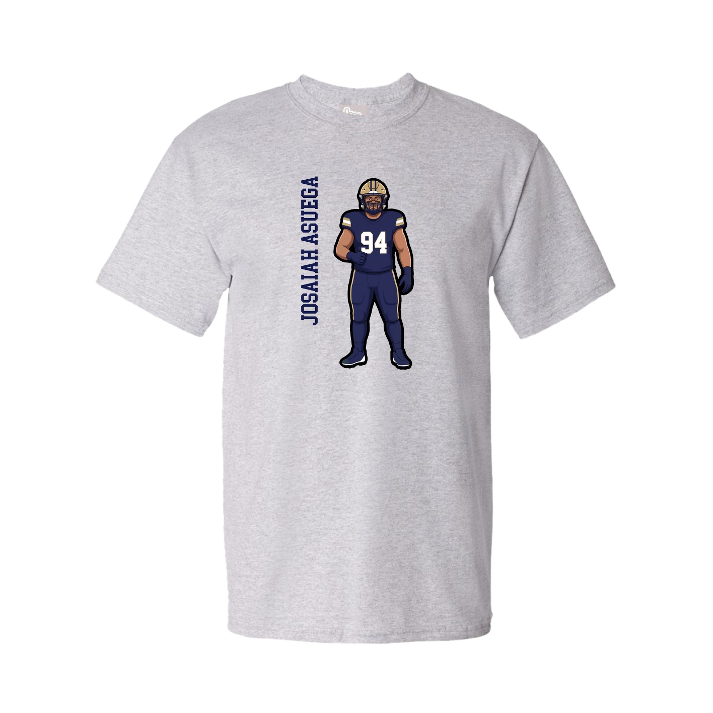 Tee — Name Vertical in Grey