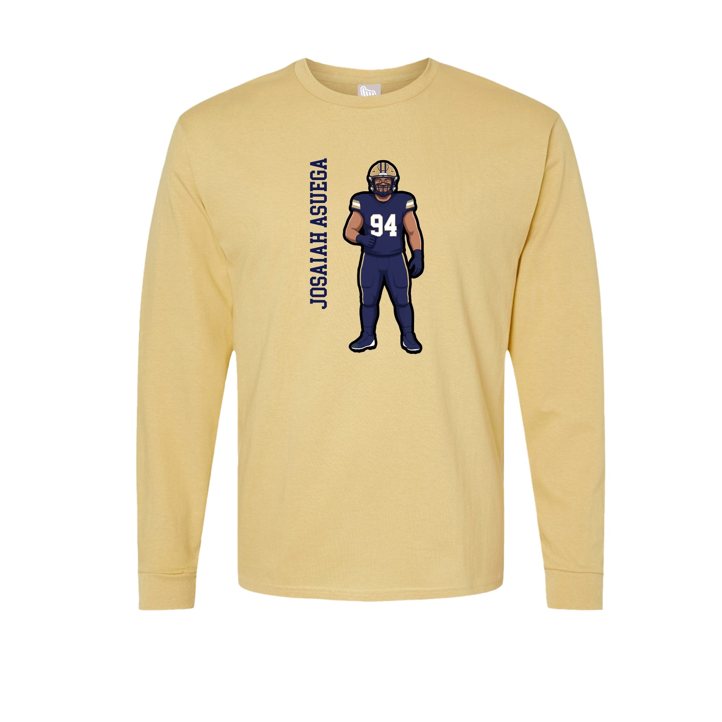 Long Sleeve Tee — Name Vertical in Vegas Gold