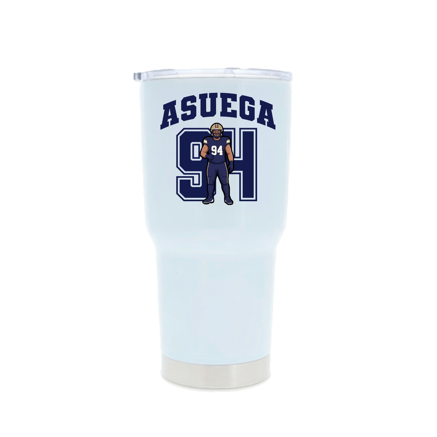 30oz Stainless Steel Tumbler — Number in White