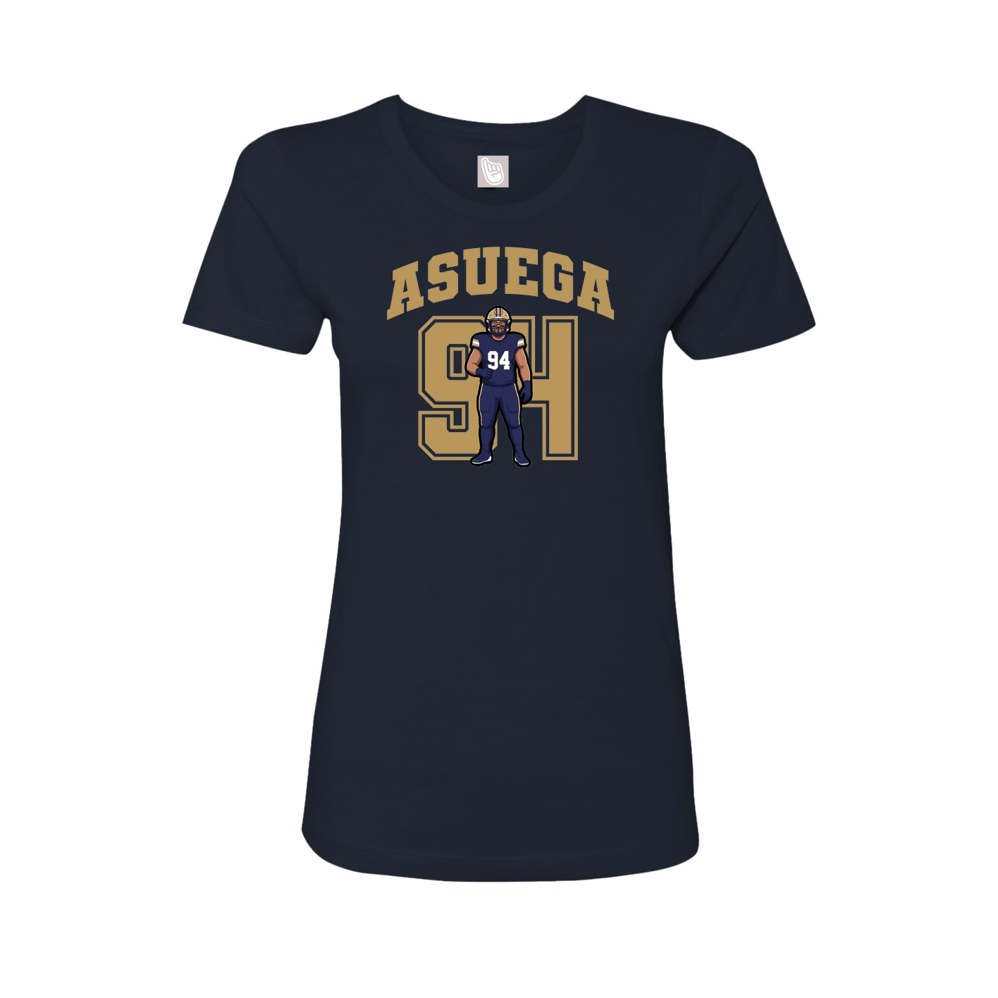 Fitted Women's Tee — Number in Navy