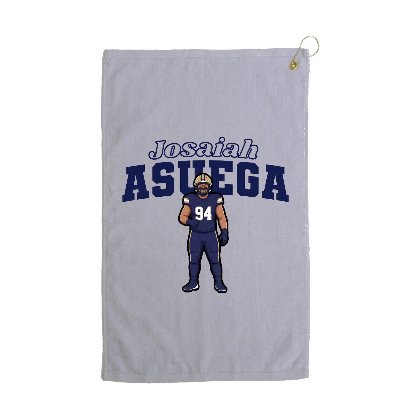 Golf Towel — Name Arch in Grey