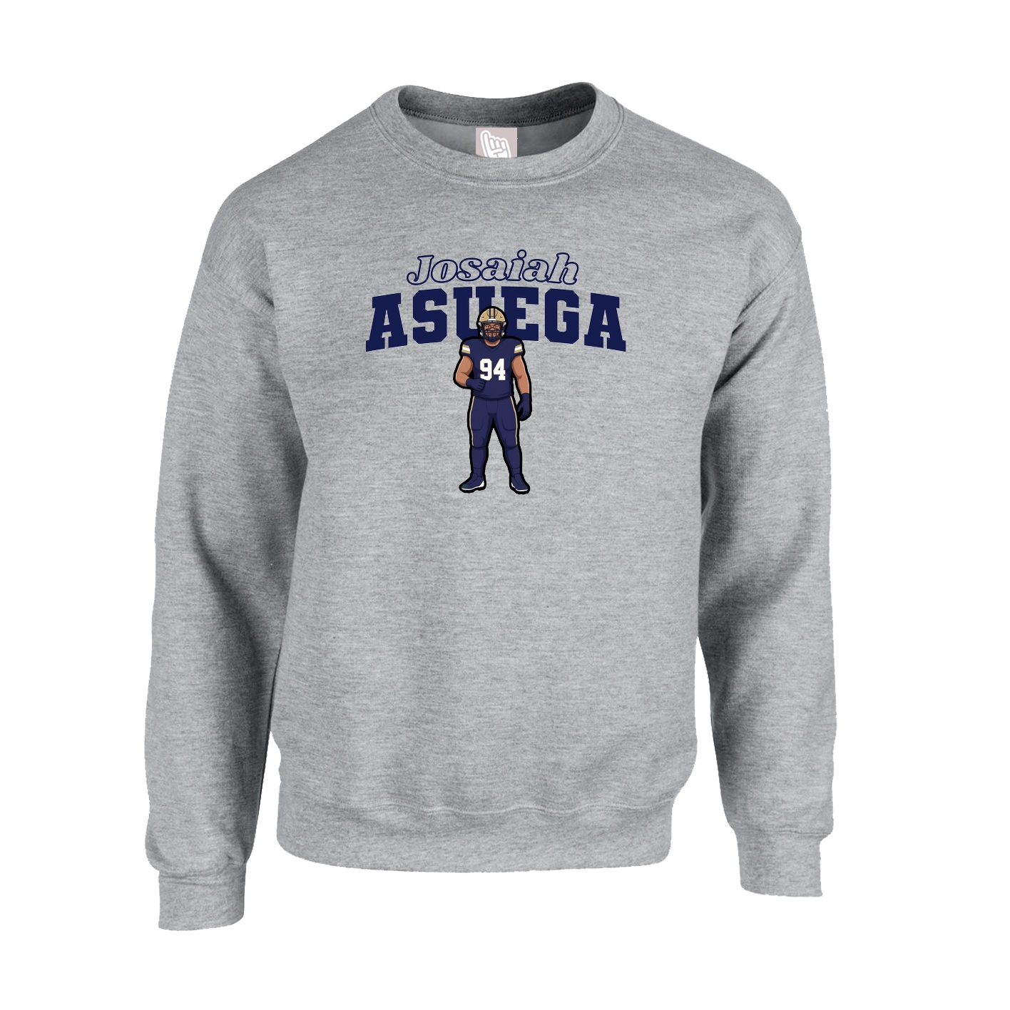 Fleece Crew — Name Arch in Grey