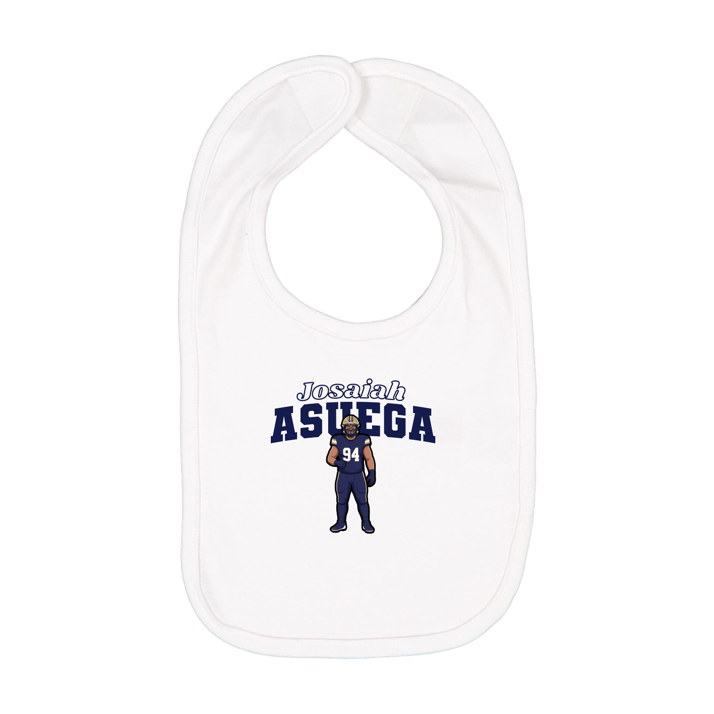 Infant Bib — Name Arch in White