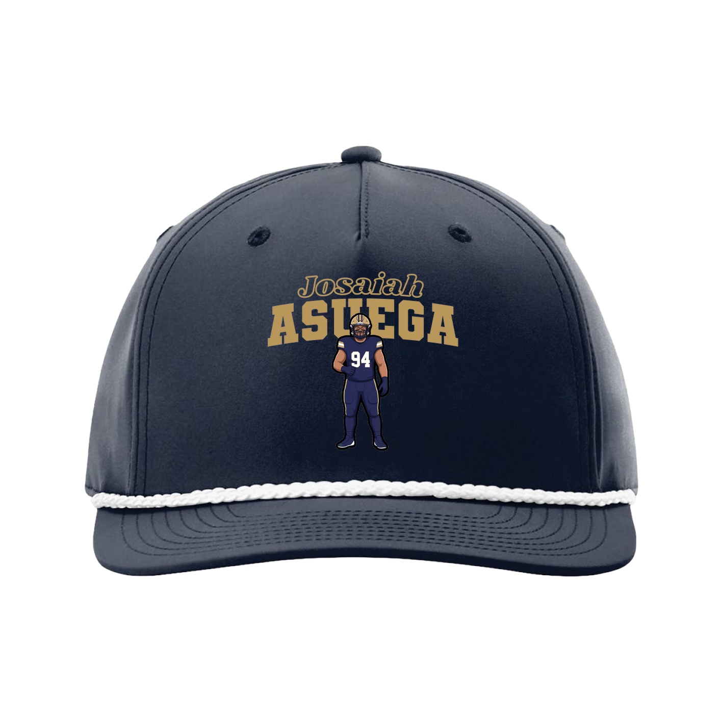 Five-Panel Classic Rope Cap — Name Arch in Navy