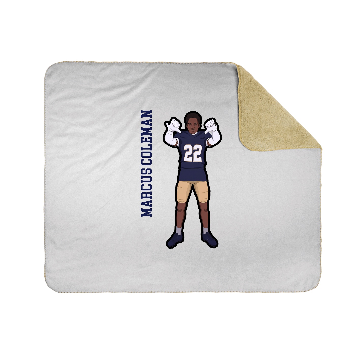 Throw Blanket — Name Vertical in White