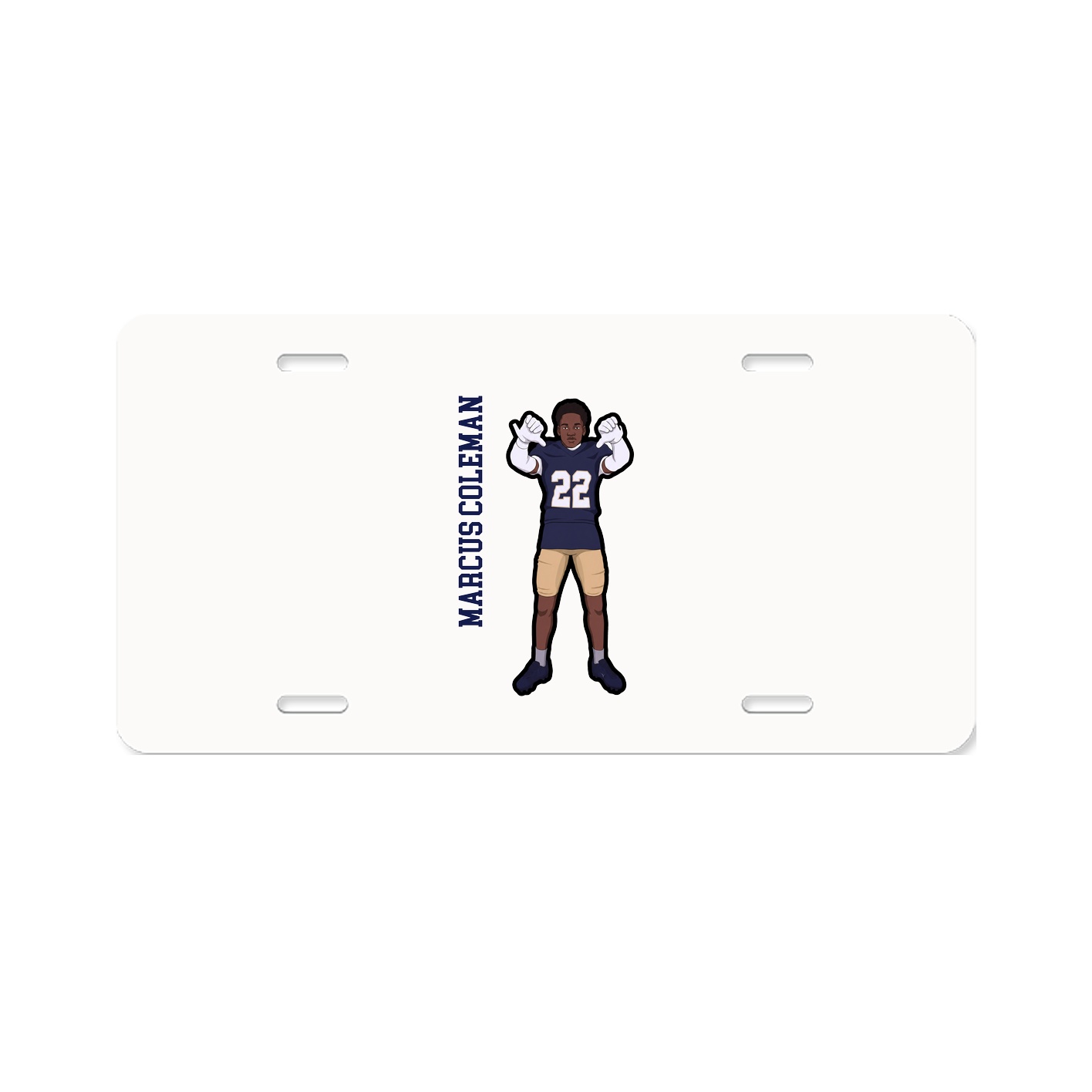 License Plate — Name Vertical in Classic