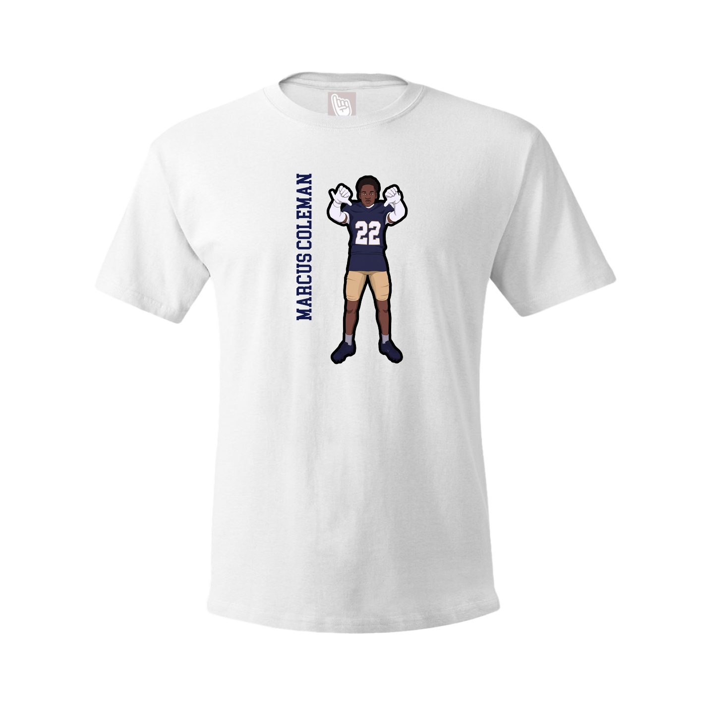 Youth Tee — Name Vertical in White