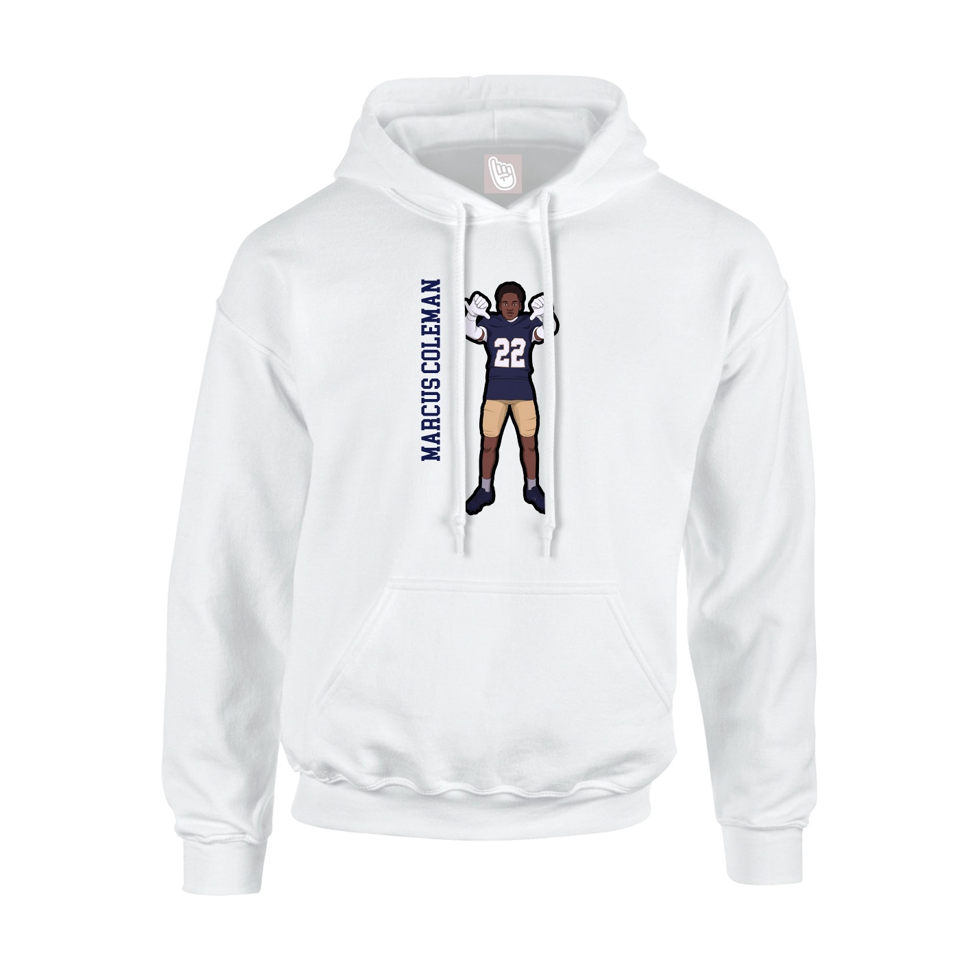 Youth Hoodie — Name Vertical in White