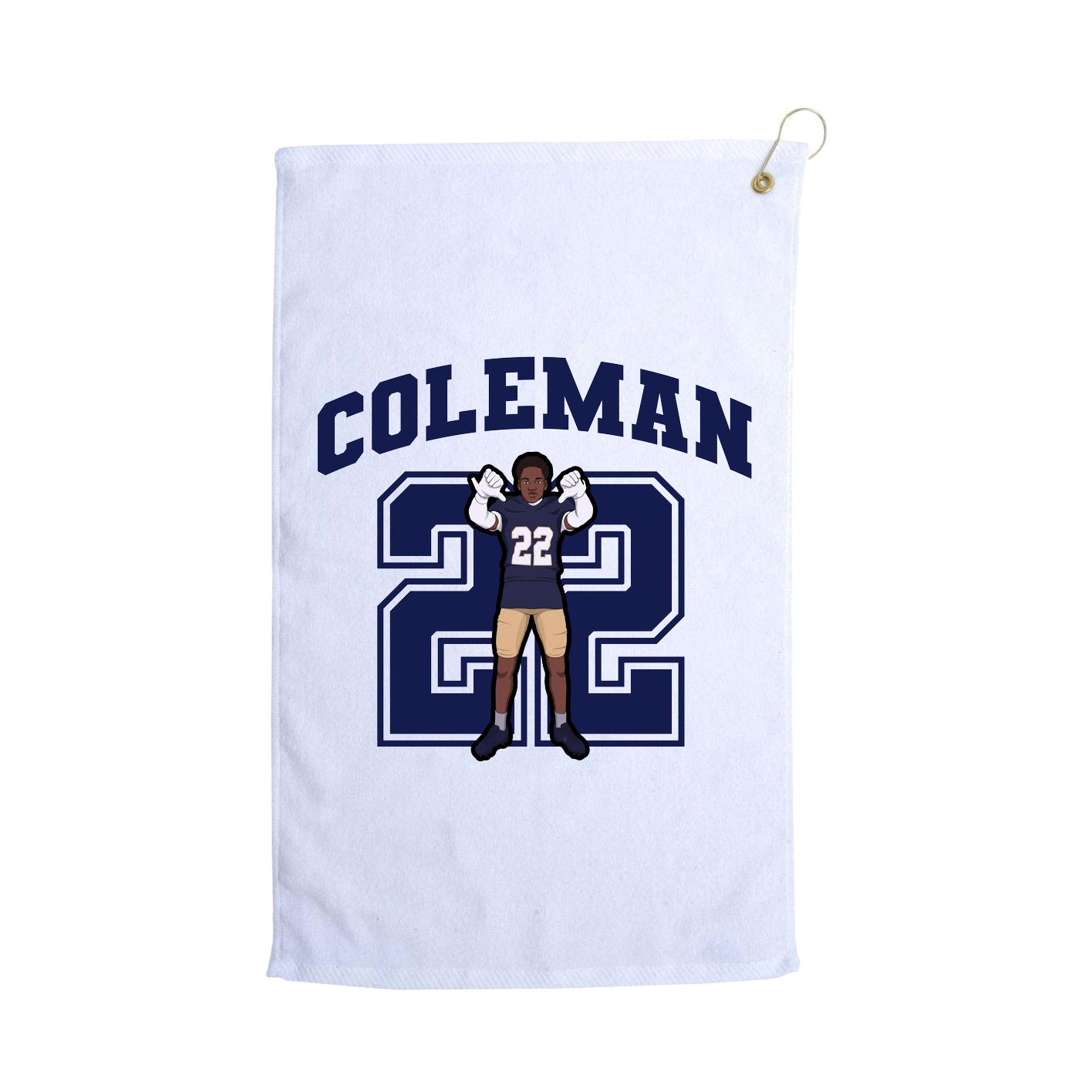 Golf Towel — Number in White