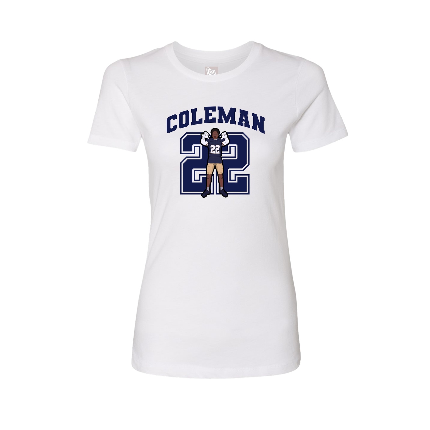 Fitted Women's Tee — Number in White