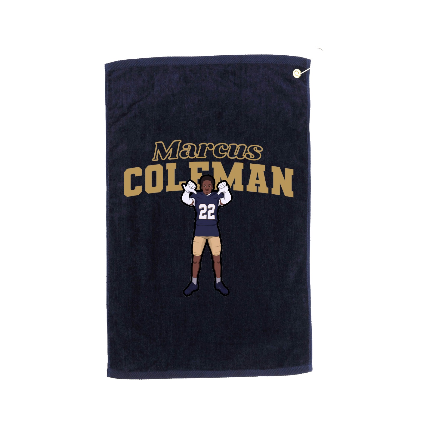 Golf Towel — Name Arch in Navy