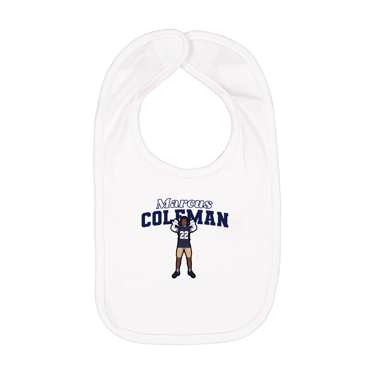 Infant Bib — Name Arch in White