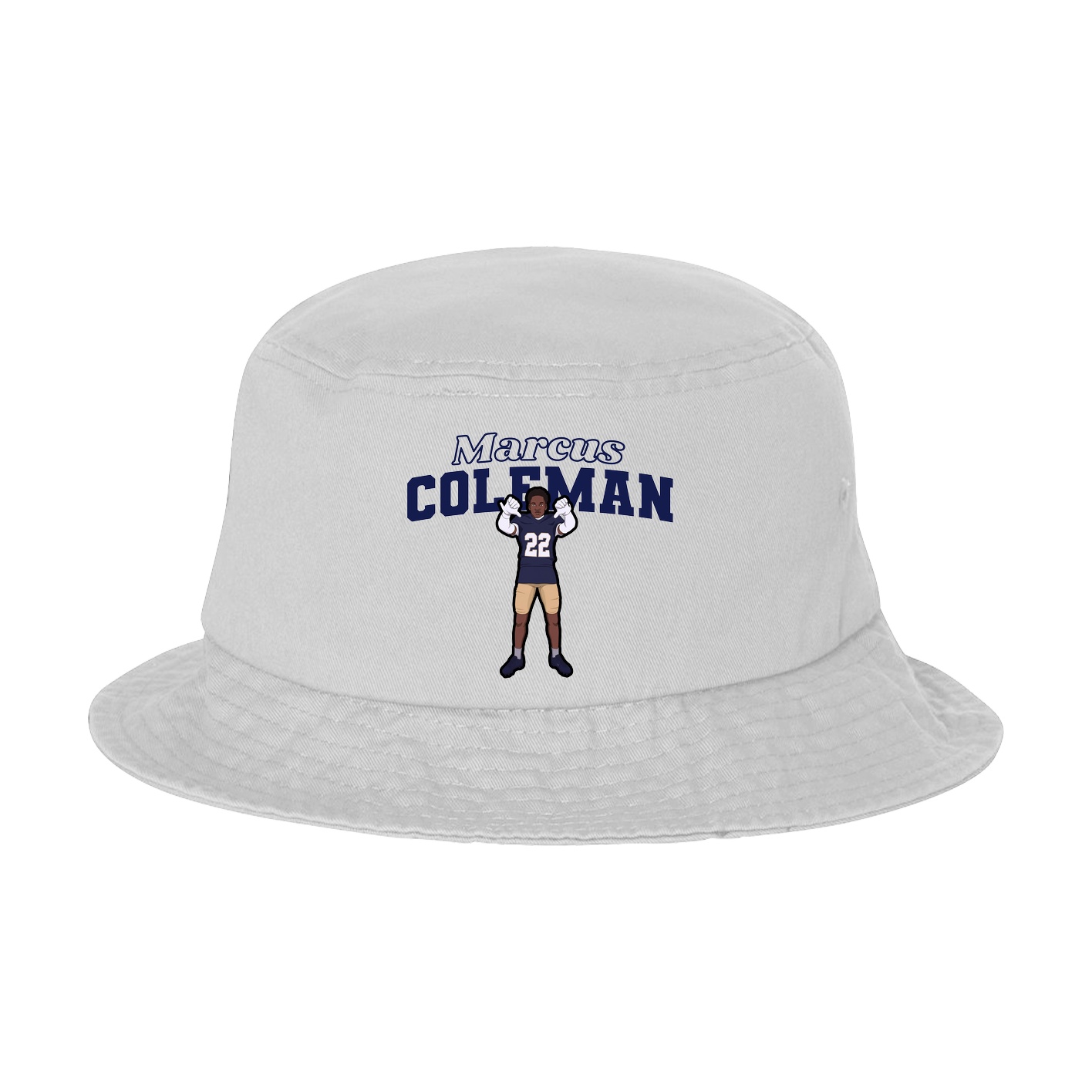Bucket Cap — Name Arch in White