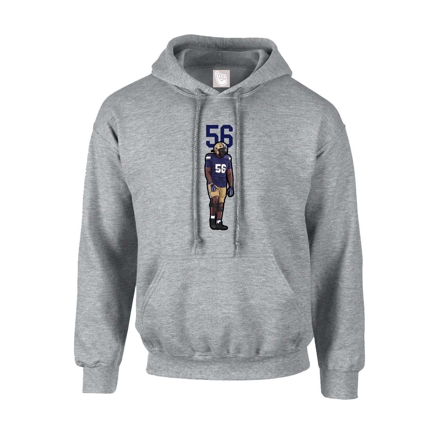 Youth Hoodie — Number Top in Grey