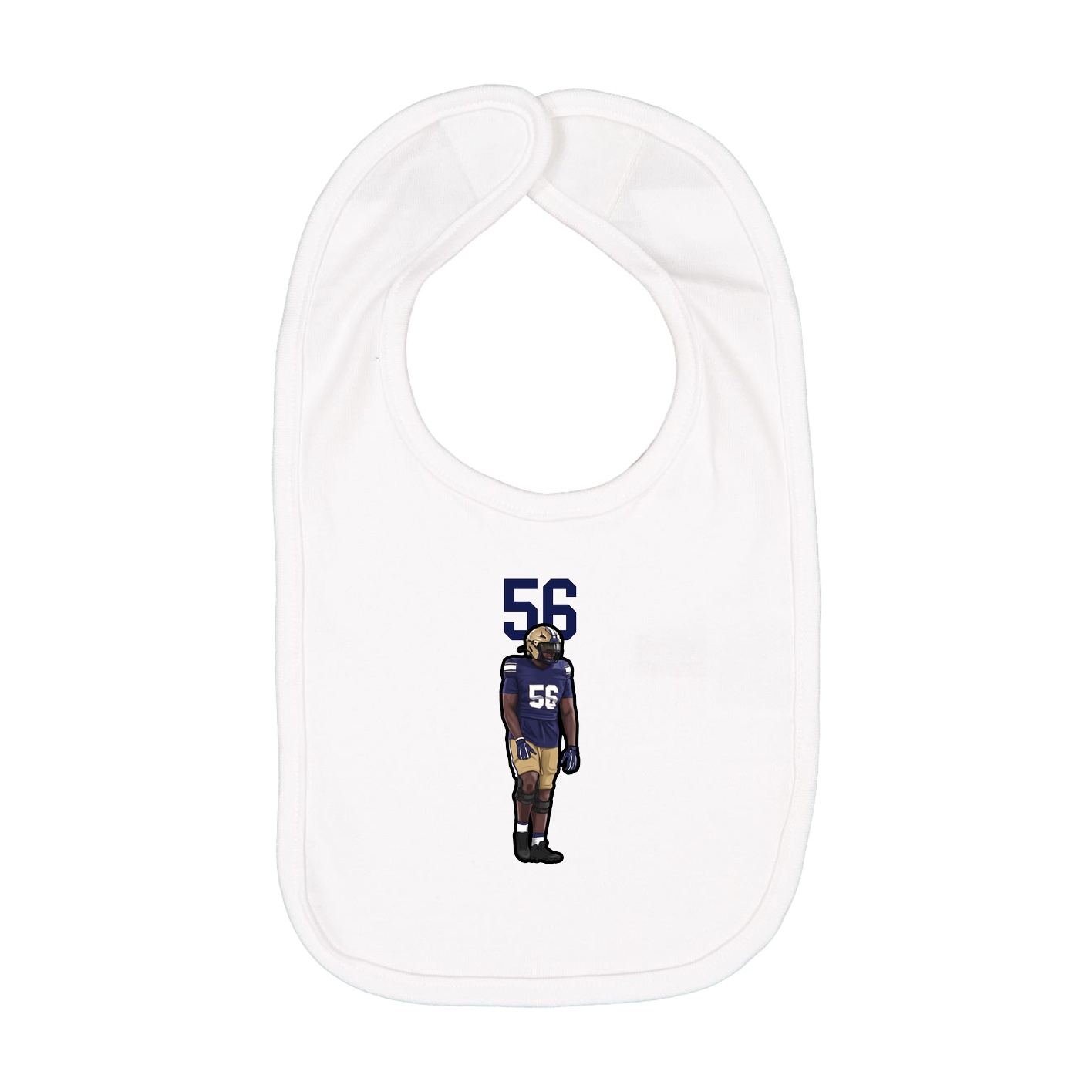 Infant Bib — Number Top in White
