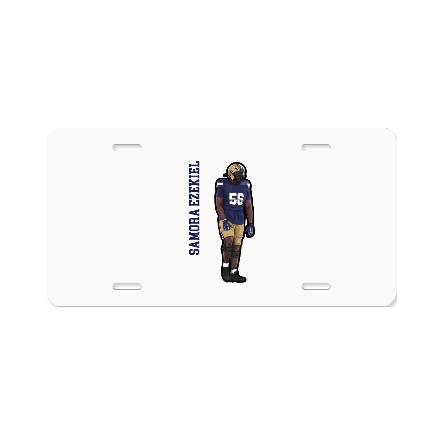 License Plate — Name Vertical in Classic