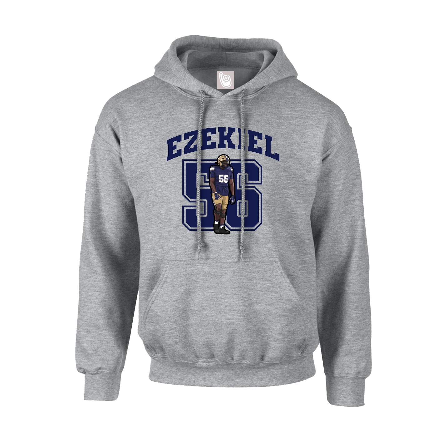 Hoodie — Number in Grey