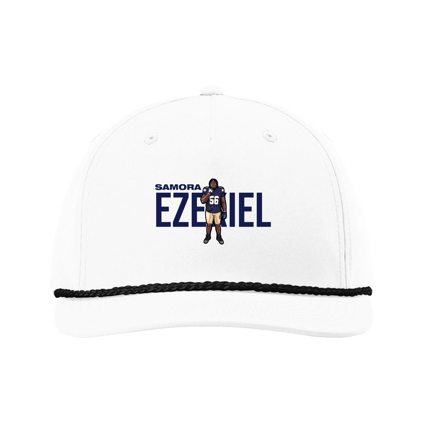 Five-Panel Classic Rope Cap — Player Name in White