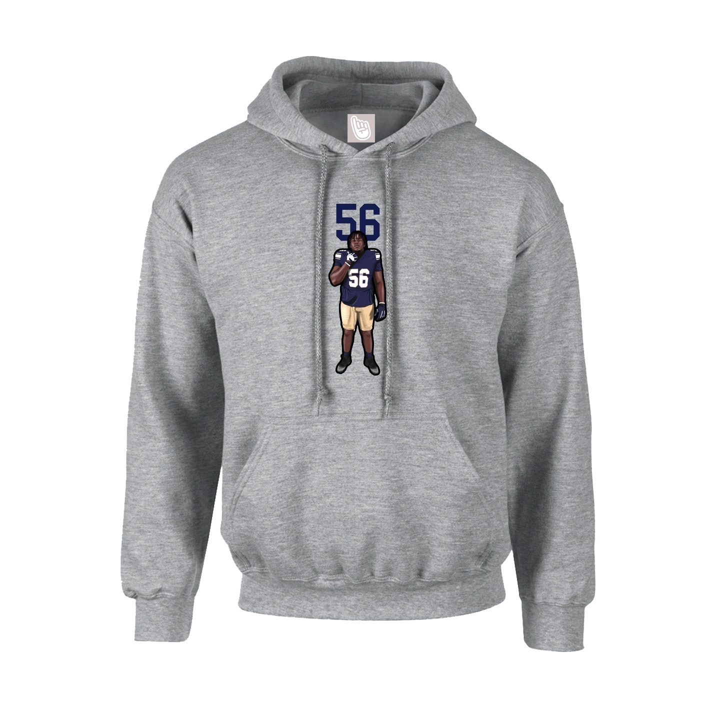 Youth Hoodie — Number Top in Grey