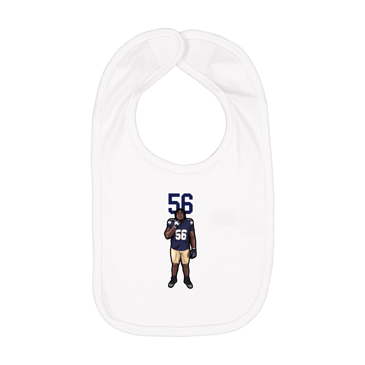 Infant Bib — Number Top in White