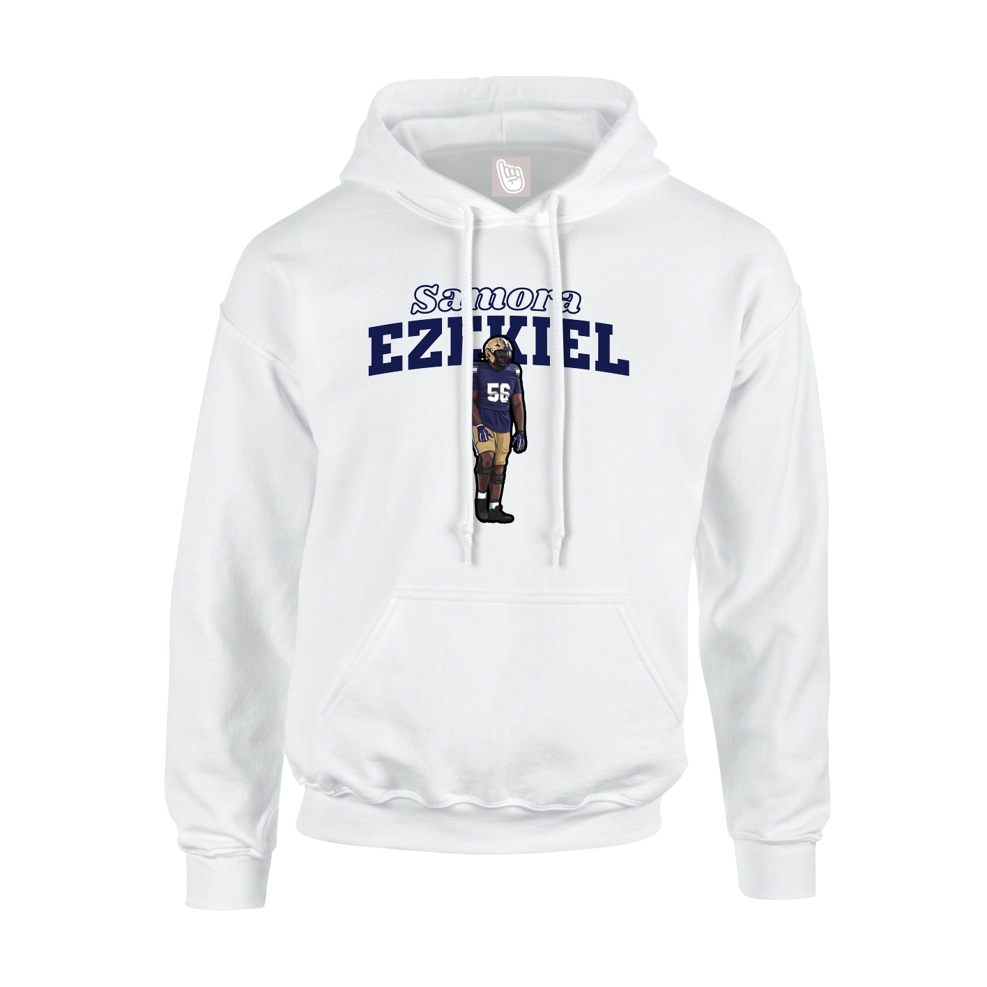 Youth Hoodie — Name Arch in White