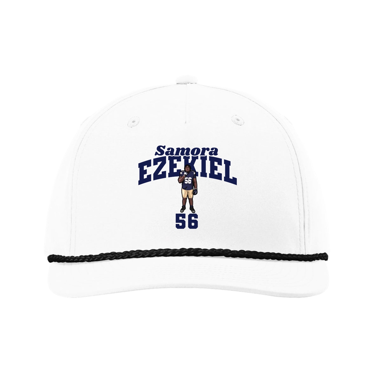 Five-Panel Classic Rope Cap — Signature Arch in White