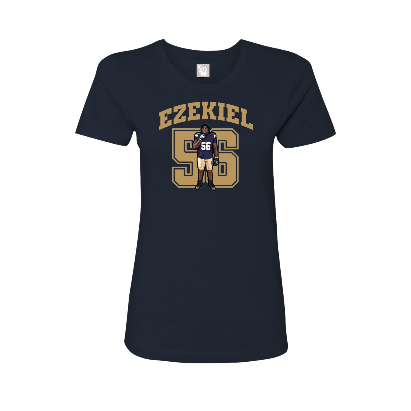 Fitted Women's Tee — Number in Navy