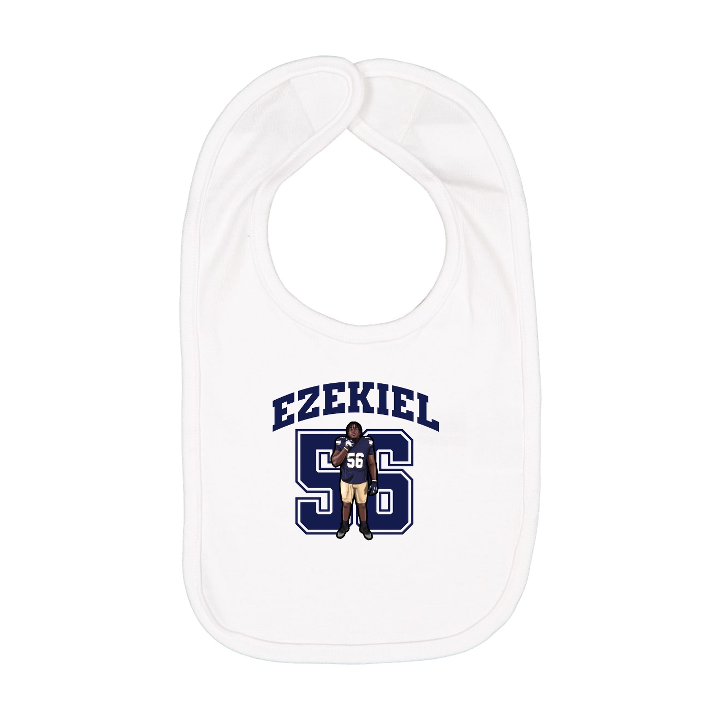 Infant Bib — Number in White