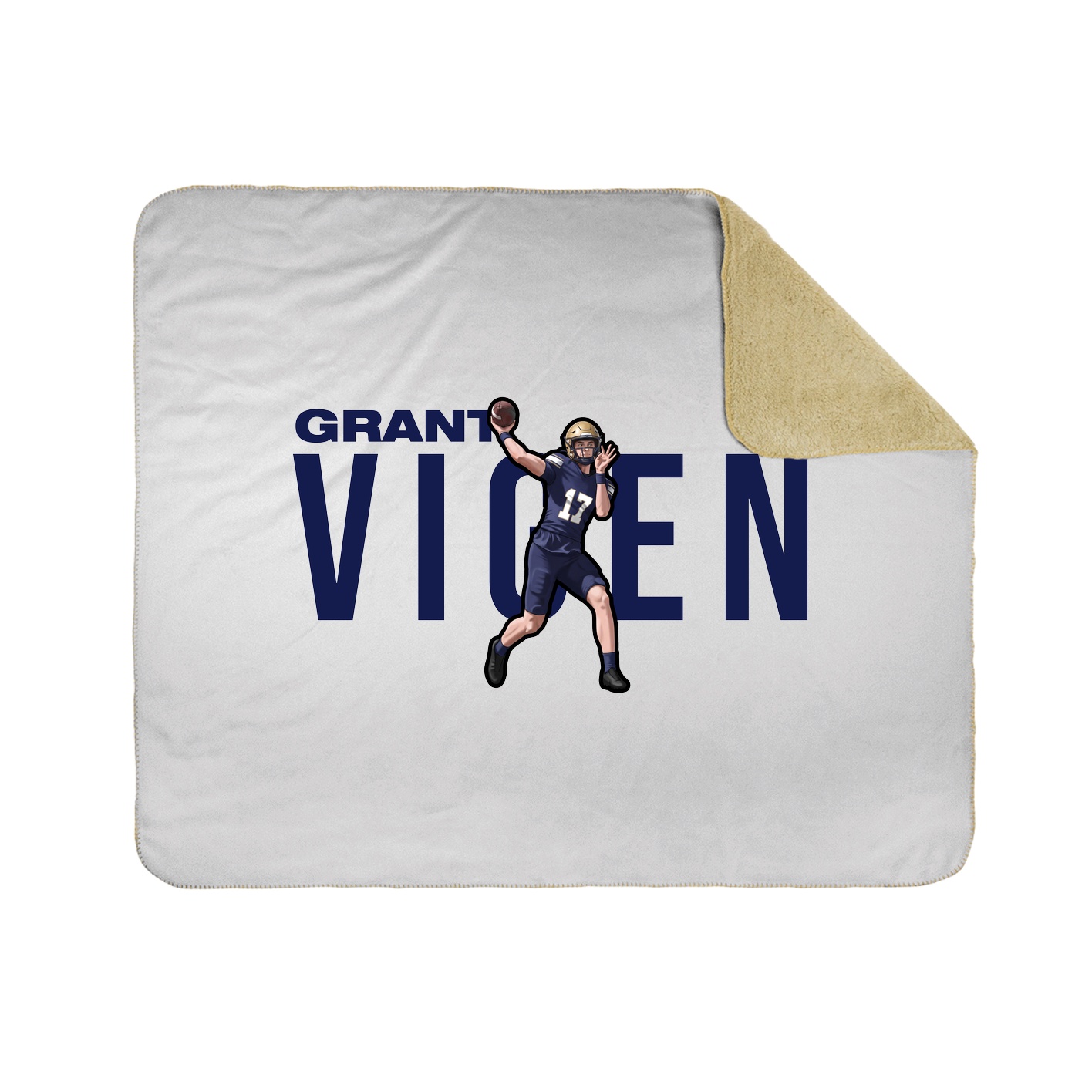Throw Blanket — Player Name in White