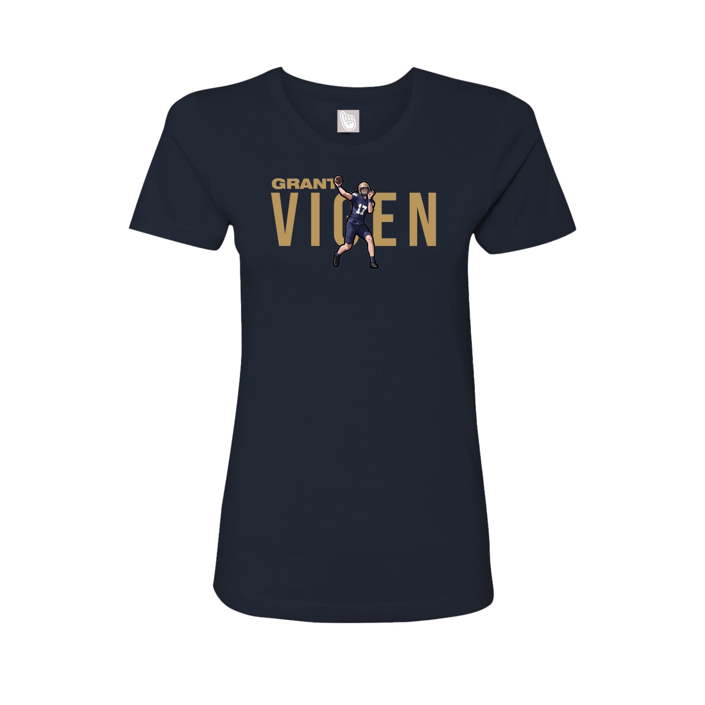 Fitted Women's Tee — Player Name in Navy