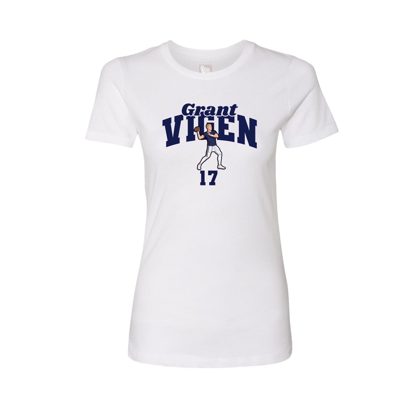 Fitted Women's Tee — Signature Arch in White