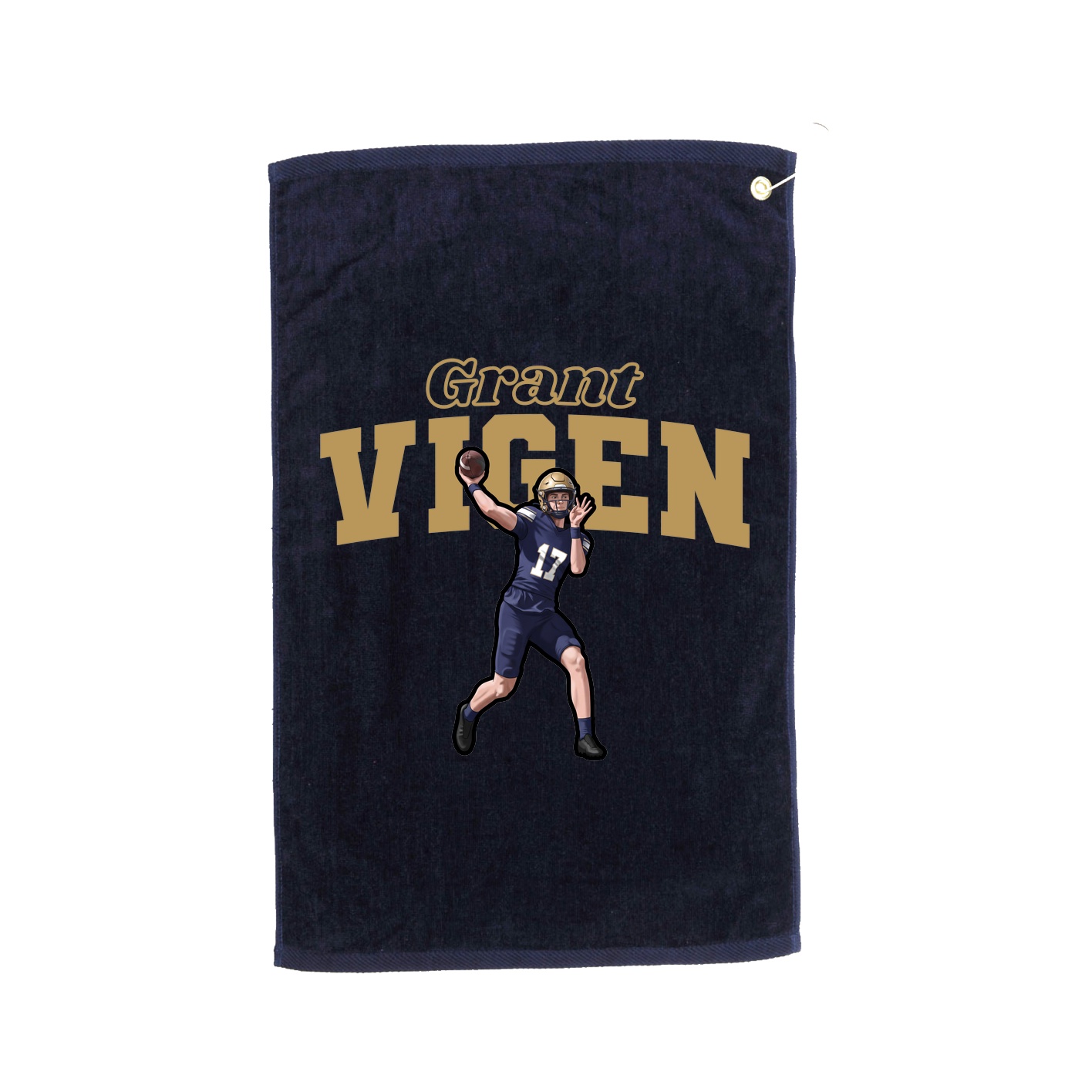 Golf Towel — Name Arch in Navy