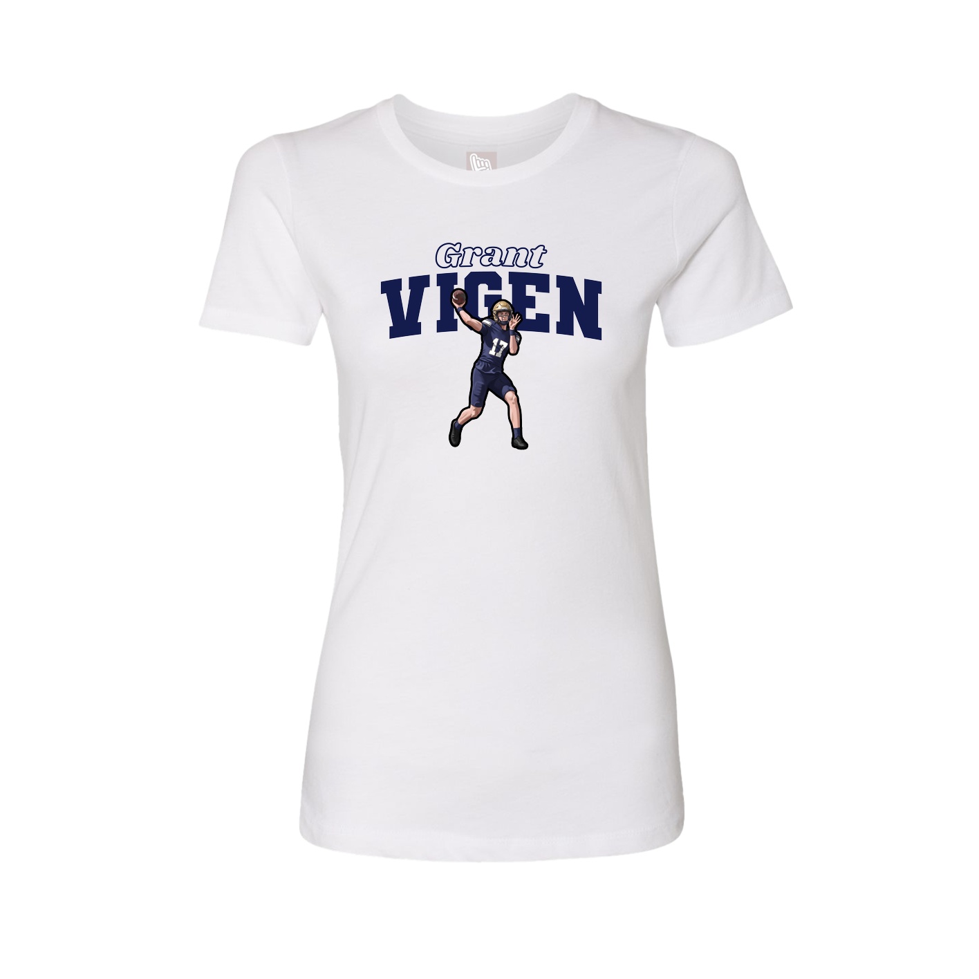 Fitted Women's Tee — Name Arch in White