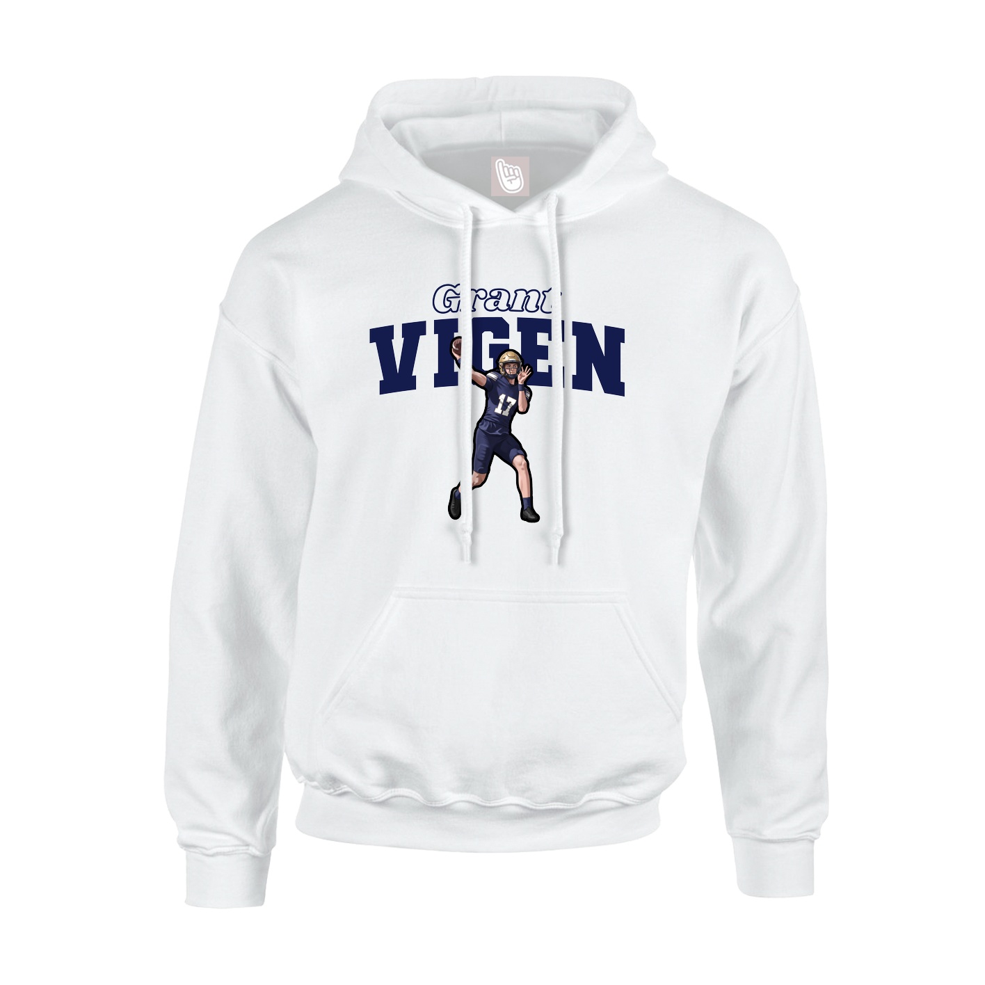 Hoodie — Name Arch in White