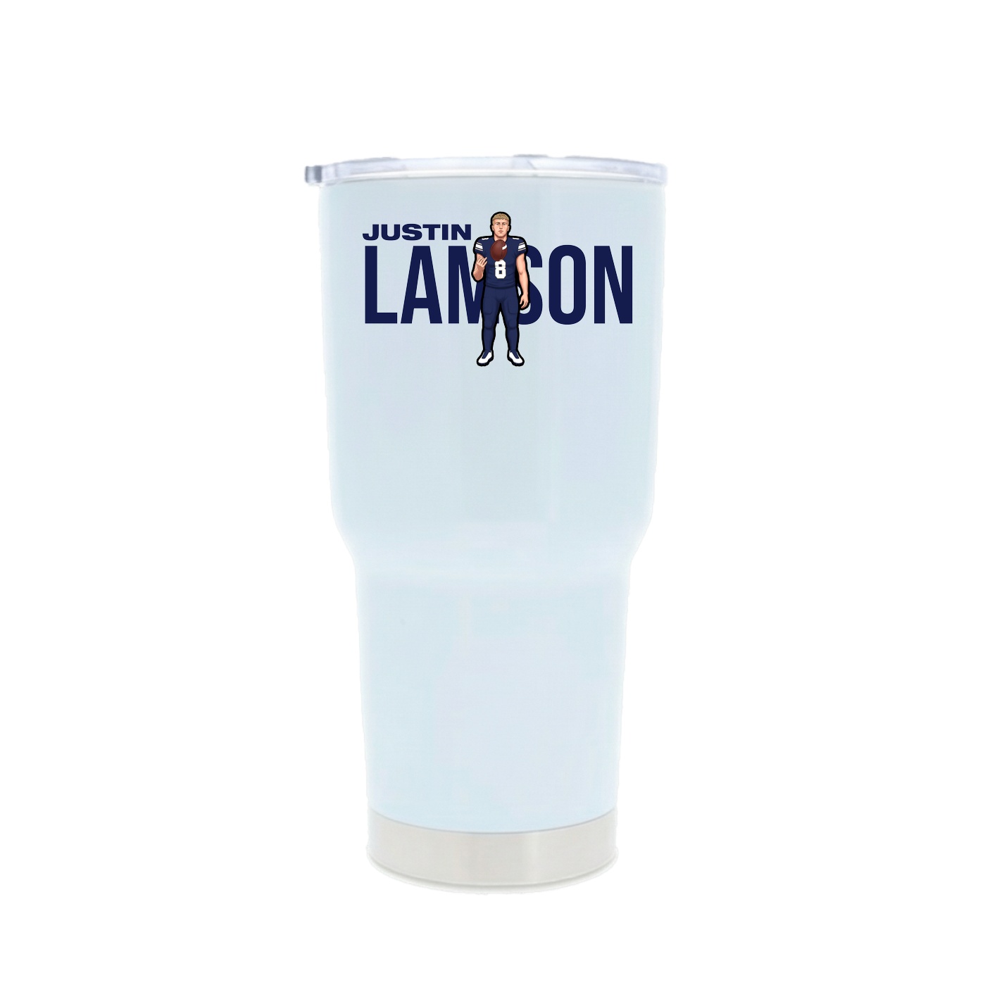 30oz Stainless Steel Tumbler — Player Name in White