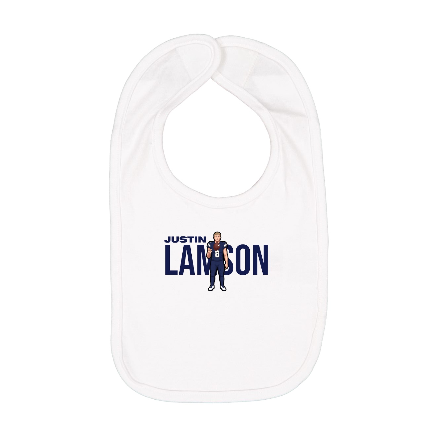 Infant Bib — Player Name in White