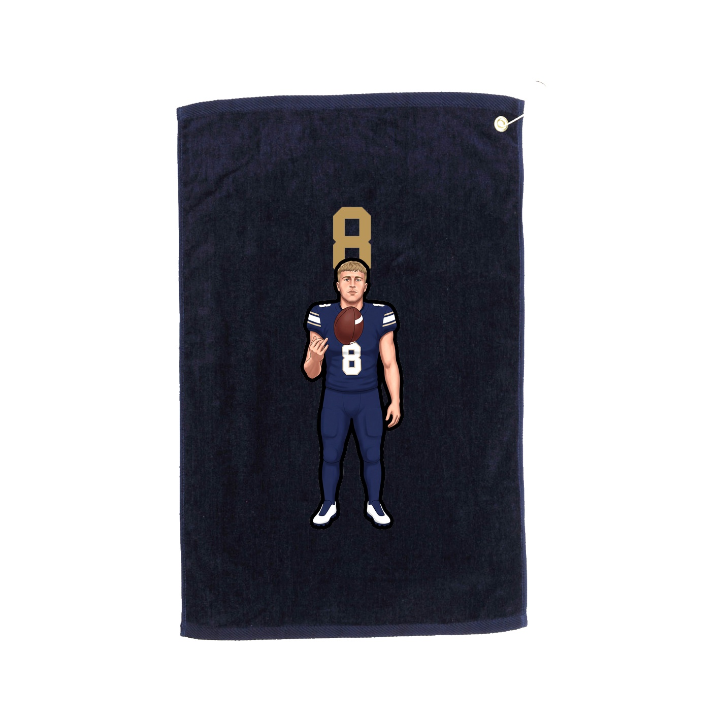 Golf Towel — Number Top in Navy