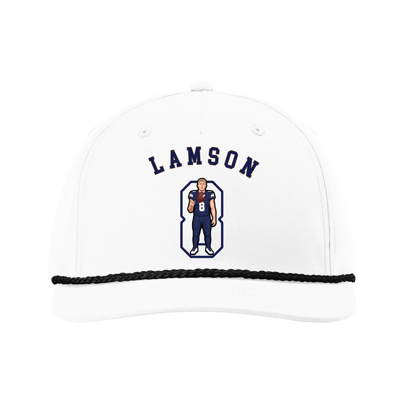 Five-Panel Classic Rope Cap — Shirsey Arch in White
